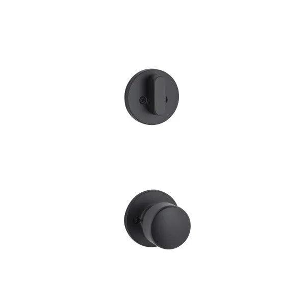 Yale Expressions Single Cylinder Owen Interior Trim Pack with Dylan Knob-Exterior Trim Sold Separately Flat Black