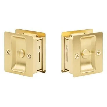 Yale Expressions Square Pocket Door Lock Satin Brass