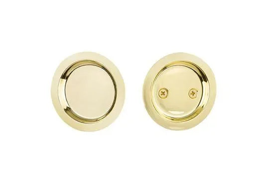 Yale Expressions Tubular Round Pocket Door Lock Polished Brass