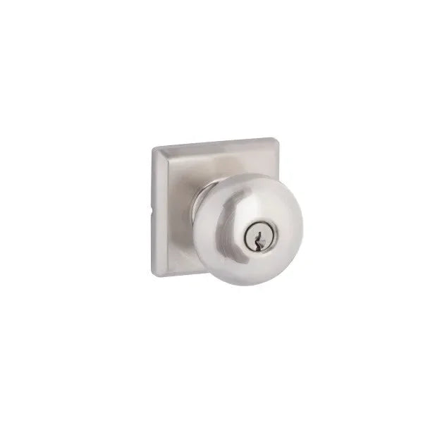 The Yale Expressions Walker Knob with Ellington Rosette in Satin Nickel finish.